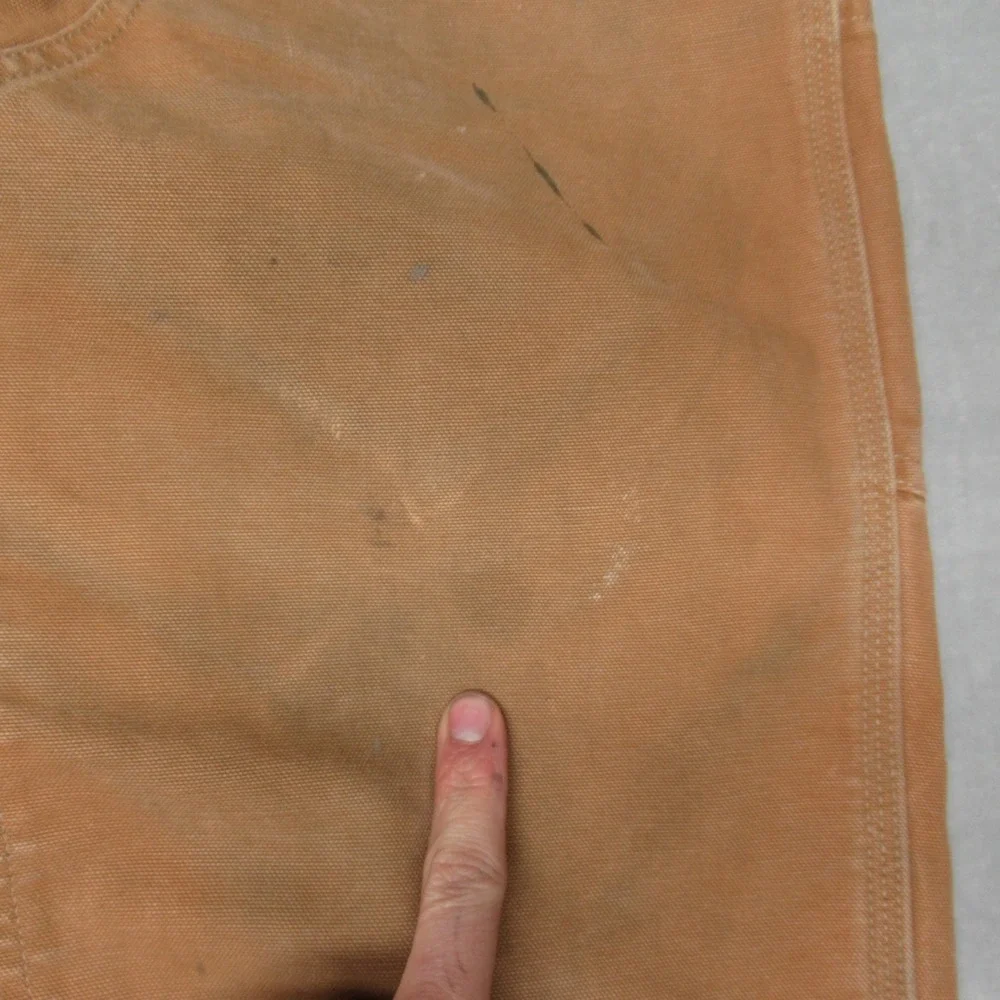 Carhartt Pants Mens 33x29 Brown‎ Canvas Duck Loose Fit Double Knee Work USA READ